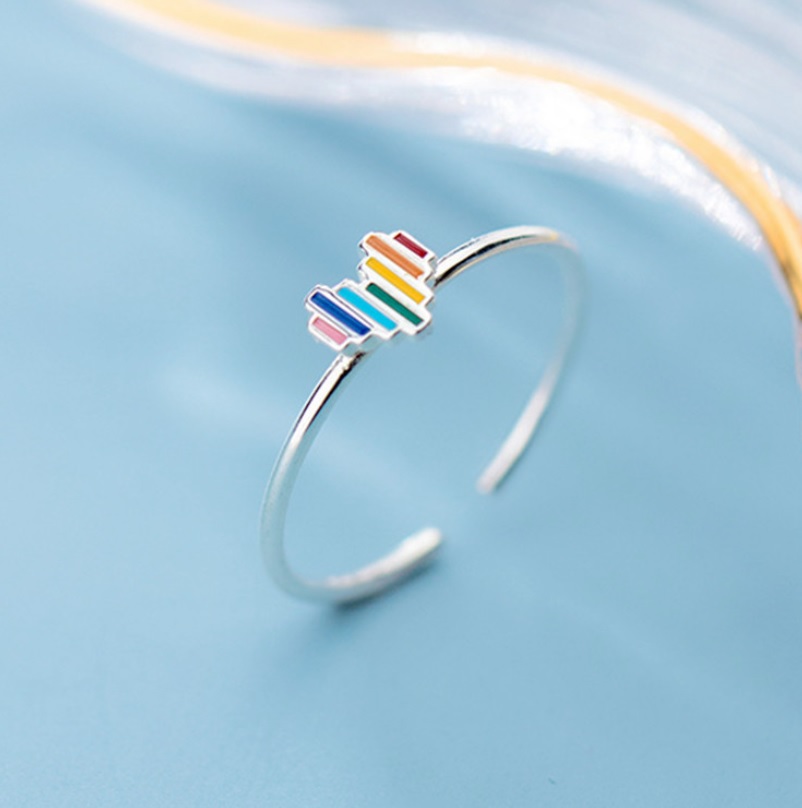 Rainbow Heart Ring 